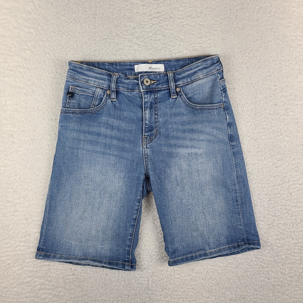 KanCan Jean Shorts Womens Medium Bermuda 9" Inseam Blue Medium Wash Denim *